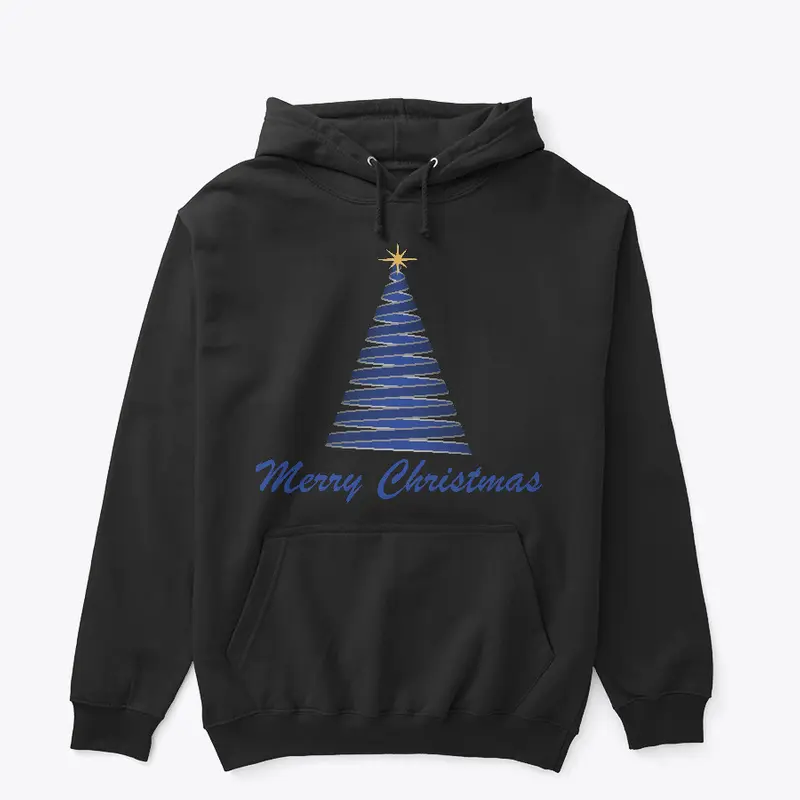 Merry Christmas Ribbon Tree Blue