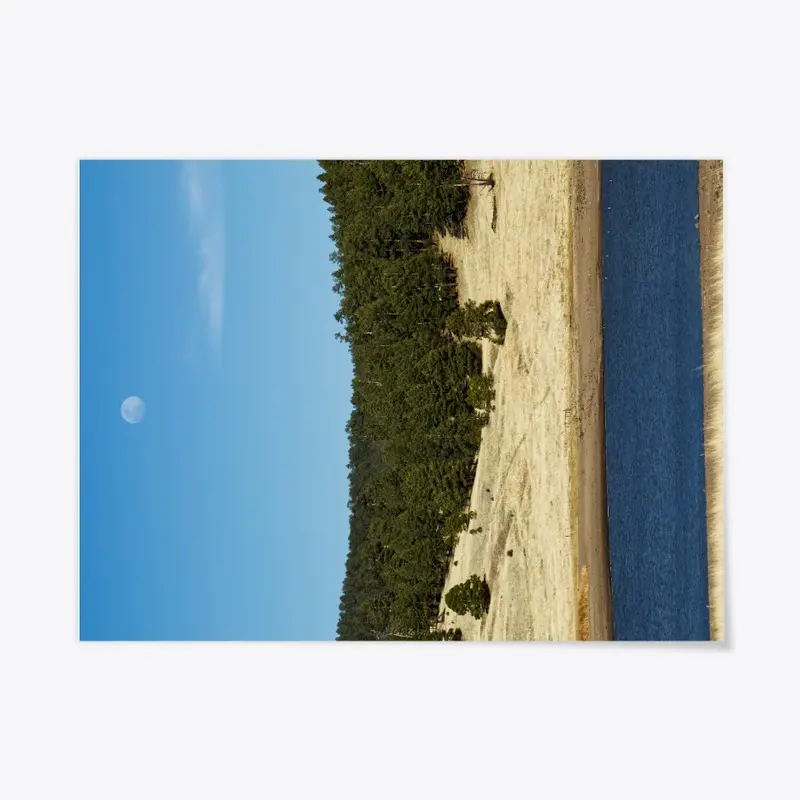 Snow Lake Daytime Moonrise