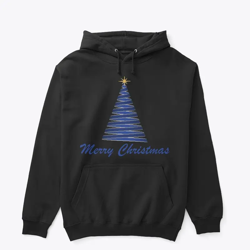 Merry Christmas Ribbon Tree Blue