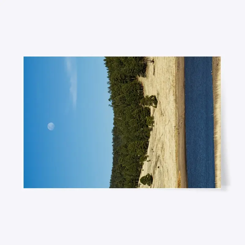 Snow Lake Daytime Moonrise